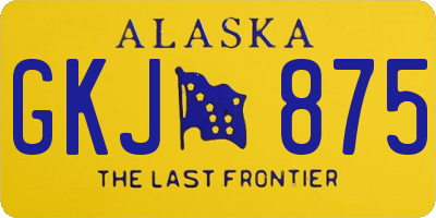 AK license plate GKJ875