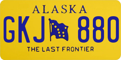 AK license plate GKJ880