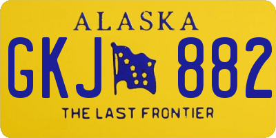 AK license plate GKJ882