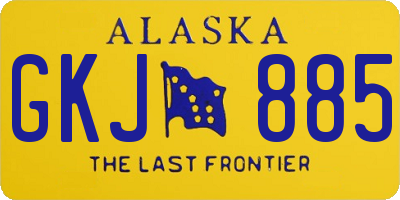 AK license plate GKJ885