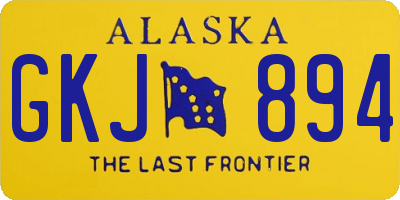 AK license plate GKJ894