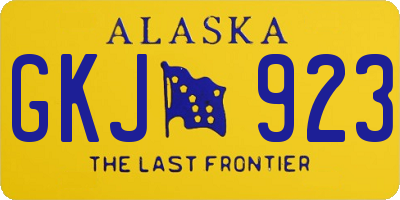 AK license plate GKJ923