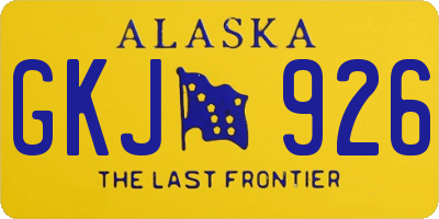 AK license plate GKJ926