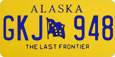 AK license plate GKJ948