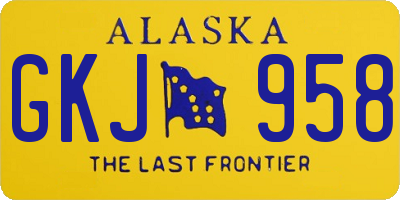 AK license plate GKJ958
