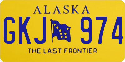 AK license plate GKJ974