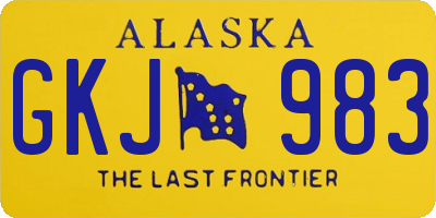 AK license plate GKJ983