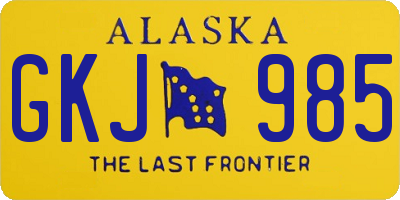 AK license plate GKJ985