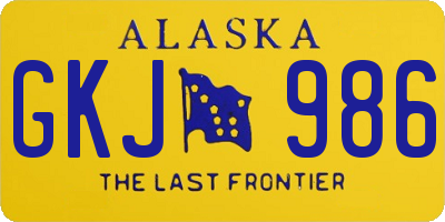 AK license plate GKJ986