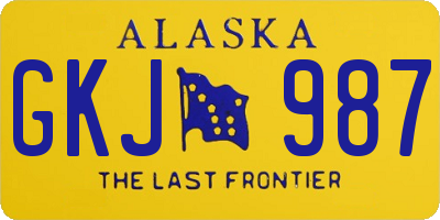 AK license plate GKJ987