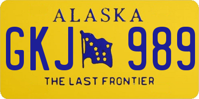 AK license plate GKJ989