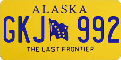 AK license plate GKJ992