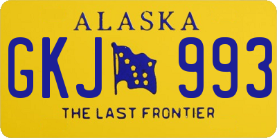AK license plate GKJ993