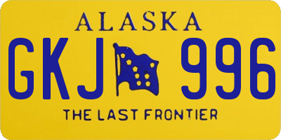 AK license plate GKJ996
