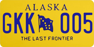 AK license plate GKK005