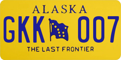 AK license plate GKK007