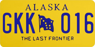 AK license plate GKK016