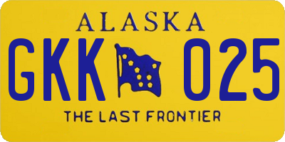AK license plate GKK025