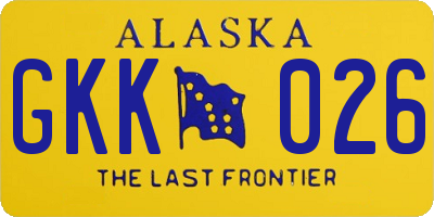 AK license plate GKK026
