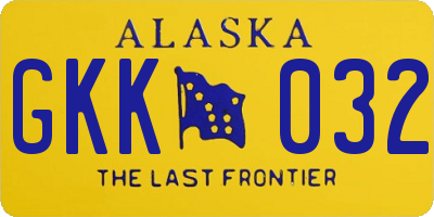 AK license plate GKK032