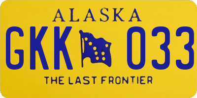 AK license plate GKK033