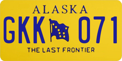 AK license plate GKK071