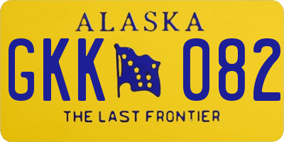 AK license plate GKK082