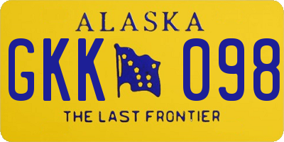 AK license plate GKK098