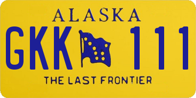 AK license plate GKK111
