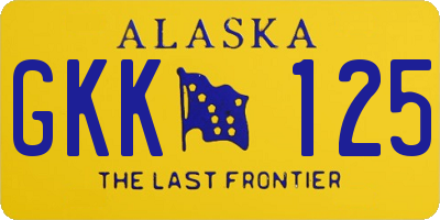 AK license plate GKK125