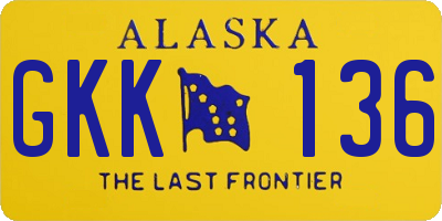 AK license plate GKK136