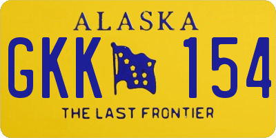 AK license plate GKK154