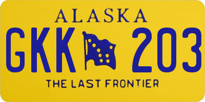 AK license plate GKK203