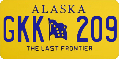 AK license plate GKK209