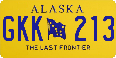 AK license plate GKK213