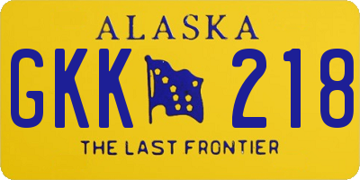 AK license plate GKK218