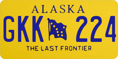 AK license plate GKK224