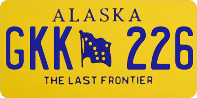 AK license plate GKK226