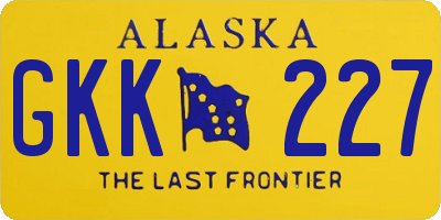 AK license plate GKK227