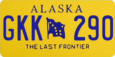 AK license plate GKK290