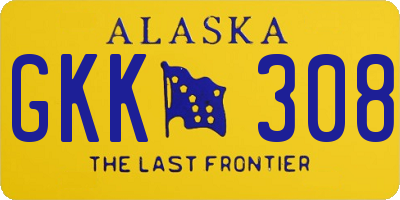AK license plate GKK308