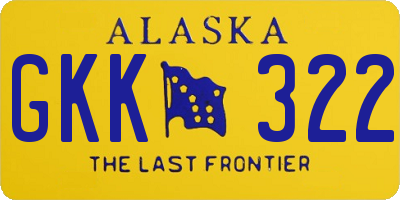 AK license plate GKK322