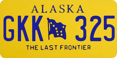 AK license plate GKK325