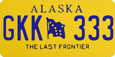 AK license plate GKK333