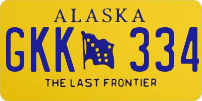 AK license plate GKK334