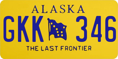 AK license plate GKK346