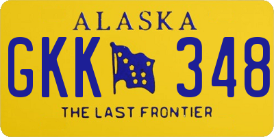 AK license plate GKK348