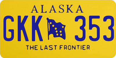 AK license plate GKK353