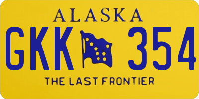 AK license plate GKK354