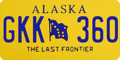 AK license plate GKK360